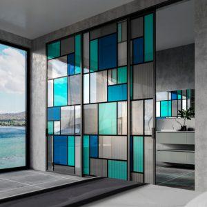 Puerta de vidrio decorado para la división interior de la casa
